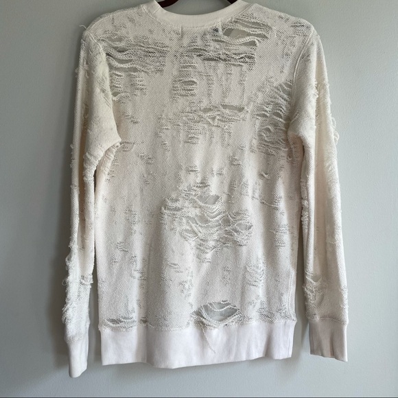 IRO Jeans Kismet Distressed Cream Sweatshirt Small - Picture 6 of 7